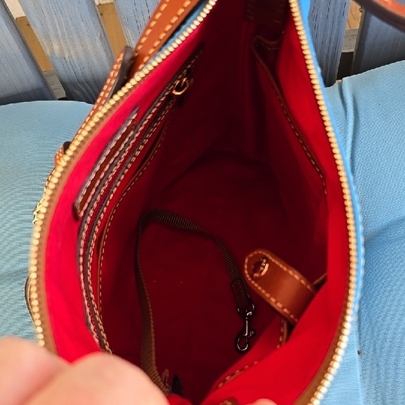 Dooney & Bourke Sky Blue and Tan Shoulder Bag. Offers Welcome! - Picture 3 of 10